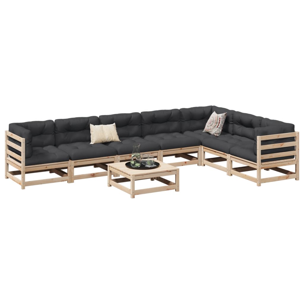 vidaXL 8 Piece Garden Sofa Set Solid Wood Pine