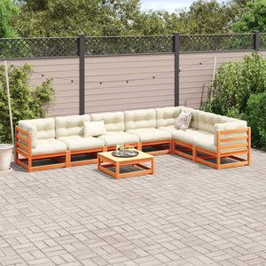 vidaXL 8 Piece Garden Sofa Set Wax Brown Solid Wood Pine