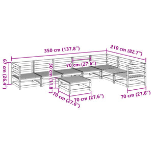 vidaXL 8 Piece Garden Sofa Set Solid Wood Douglas Fir