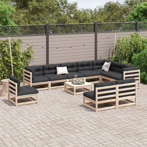 vidaXL 11 Piece Garden Sofa Set Solid Wood Pine