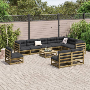 vidaXL 11 Piece Garden Sofa Set Impregnated Wood Pine