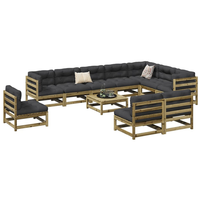 vidaXL 11 Piece Garden Sofa Set Impregnated Wood Pine