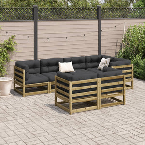 vidaXL 7 Piece Garden Sofa Set Impregnated Wood Pine