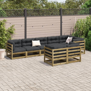 vidaXL 8 Piece Garden Sofa Set Impregnated Wood Pine