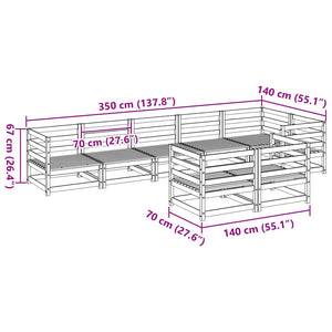 vidaXL 8 Piece Garden Sofa Set Impregnated Wood Pine