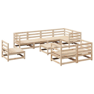 vidaXL 9 Piece Garden Sofa Set Solid Wood Pine