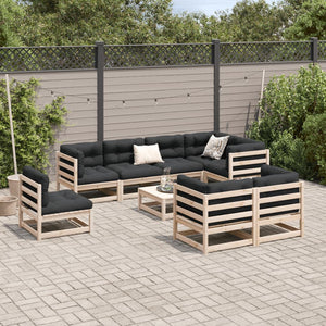 vidaXL 9 Piece Garden Sofa Set Solid Wood Pine