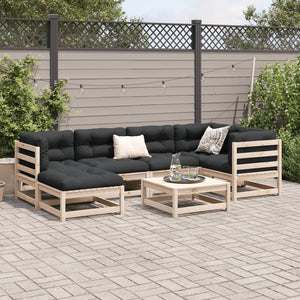 vidaXL 7 Piece Garden Sofa Set Solid Wood Pine