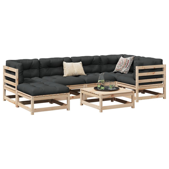 vidaXL 7 Piece Garden Sofa Set Solid Wood Pine