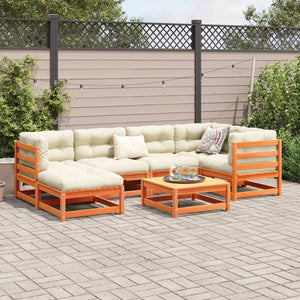 vidaXL 7 Piece Garden Sofa Set Wax Brown Solid Wood Pine