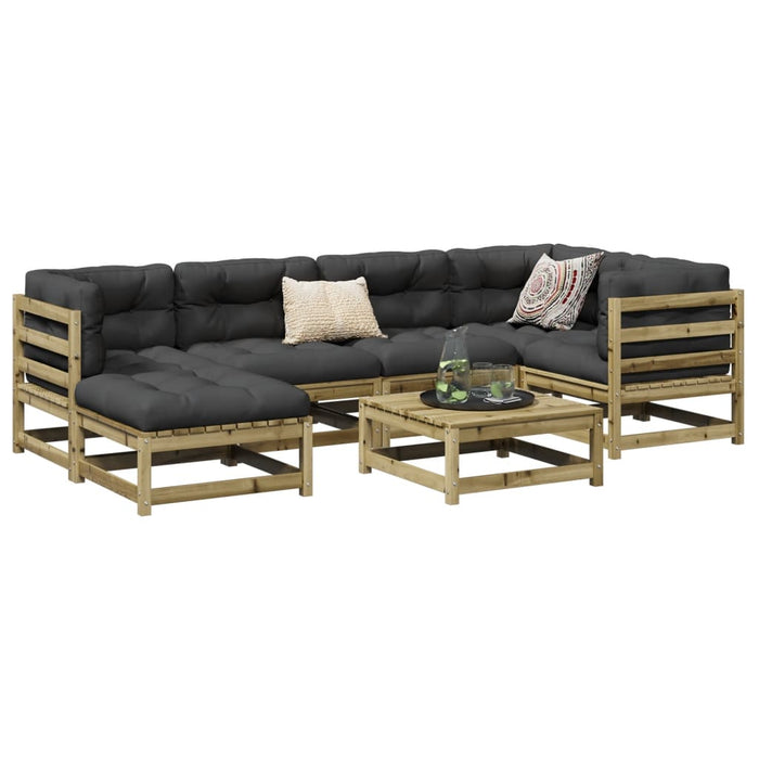 vidaXL 7 Piece Garden Sofa Set Impregnated Wood Pine