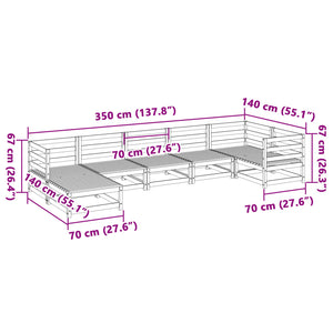 vidaXL 7 Piece Garden Sofa Set Wax Brown Solid Wood Pine