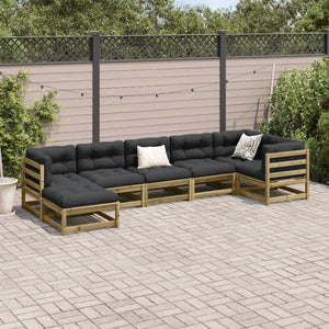 vidaXL 7 Piece Garden Sofa Set Impregnated Wood Pine