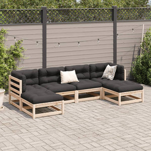 vidaXL 6 Piece Garden Sofa Set Solid Wood Pine