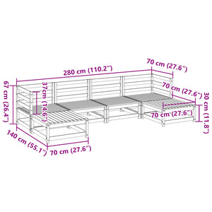 vidaXL 6 Piece Garden Sofa Set Solid Wood Pine