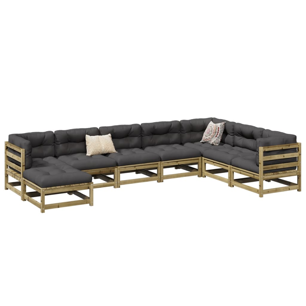 vidaXL 8 Piece Garden Sofa Set Impregnated Wood Pine