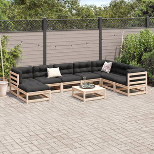 vidaXL 9 Piece Garden Sofa Set Solid Wood Pine