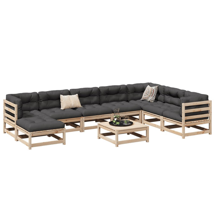 vidaXL 9 Piece Garden Sofa Set Solid Wood Pine