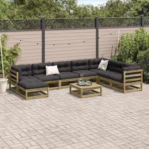 vidaXL 9 Piece Garden Sofa Set Impregnated Wood Pine