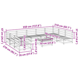 vidaXL 10 Piece Garden Sofa Set Solid Wood Pine