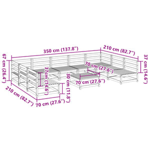 vidaXL 10 Piece Garden Sofa Set Wax Brown Solid Wood Pine