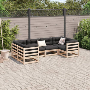 vidaXL 6 Piece Garden Sofa Set Solid Wood Pine