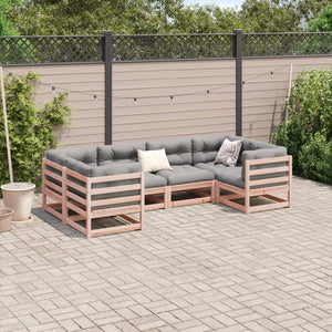 vidaXL 6 Piece Garden Sofa Set with Cushions Solid Wood Douglas Fir