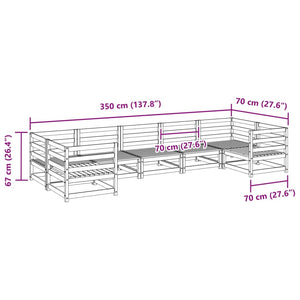 vidaXL 7 Piece Garden Sofa Set Wax Brown Solid Wood Pine