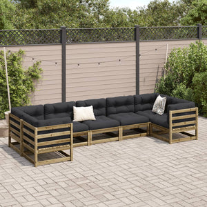 vidaXL 7 Piece Garden Sofa Set Impregnated Wood Pine