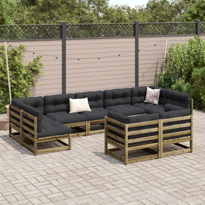 vidaXL 9 Piece Garden Sofa Set Impregnated Wood Pine