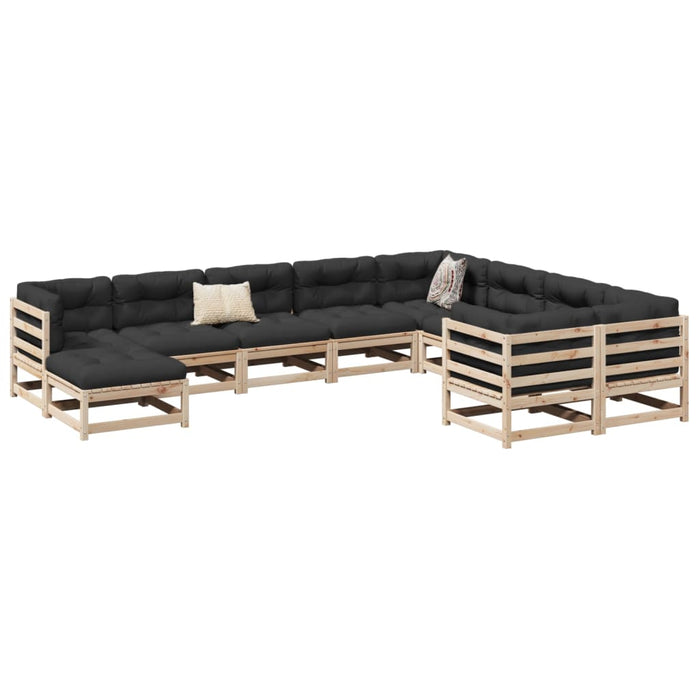 vidaXL 10 Piece Garden Sofa Set Solid Wood Pine