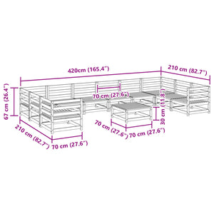 vidaXL 11 Piece Garden Sofa Set Impregnated Wood Pine