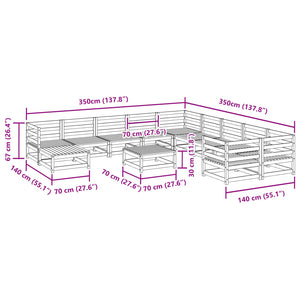 vidaXL 12 Piece Garden Sofa Set Impregnated Wood Pine