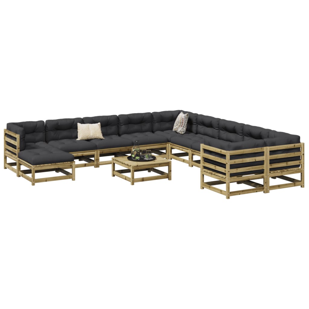 vidaXL 12 Piece Garden Sofa Set Impregnated Wood Pine