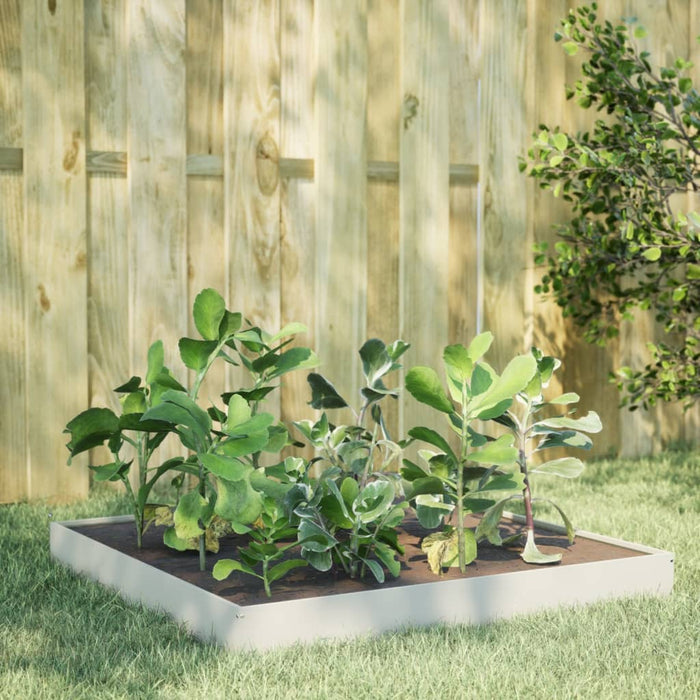 vidaXL Garden Raised Bed White 100x100x18.5 cm Steel