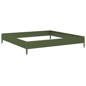 vidaXL Garden Raised Bed Olive green 100x100x18.5 cm Steel