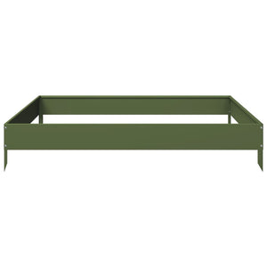 vidaXL Garden Raised Bed Olive green 100x100x18.5 cm Steel