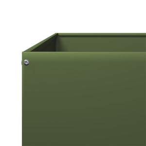 vidaXL Garden Raised Bed Olive green 100x100x18.5 cm Steel