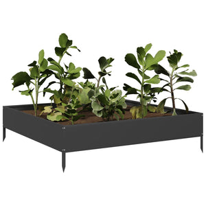 vidaXL Garden Raised Bed Black 100x100x26 cm Steel