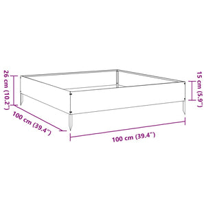 vidaXL Garden Raised Bed Black 100x100x26 cm Steel