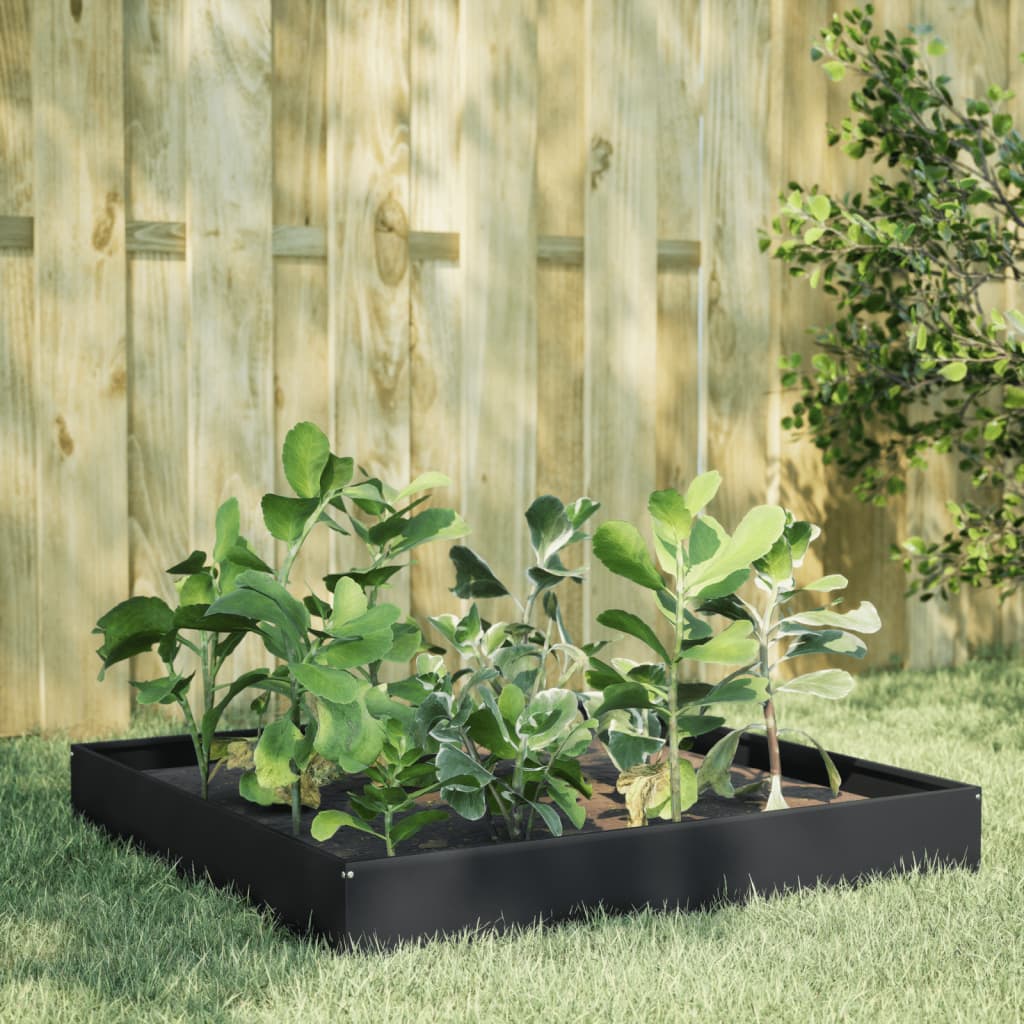 vidaXL Garden Raised Bed Black 100x100x26 cm Steel