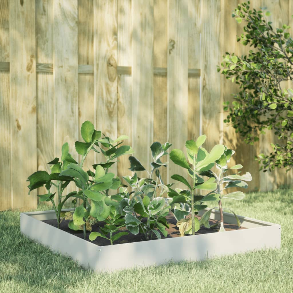 vidaXL Garden Raised Bed White 100x100x26 cm Steel