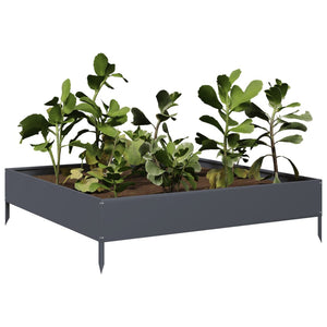 vidaXL Garden Raised Bed Anthracite 100x100x26 cm Steel