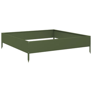 vidaXL Garden Raised Bed Olive green 100x100x26 cm Steel