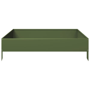 vidaXL Garden Raised Bed Olive green 100x100x26 cm Steel