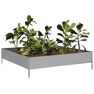 vidaXL Garden Raised Bed 100x100x26 cm Galvanised Steel