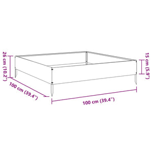 vidaXL Garden Raised Bed 100x100x26 cm Galvanised Steel