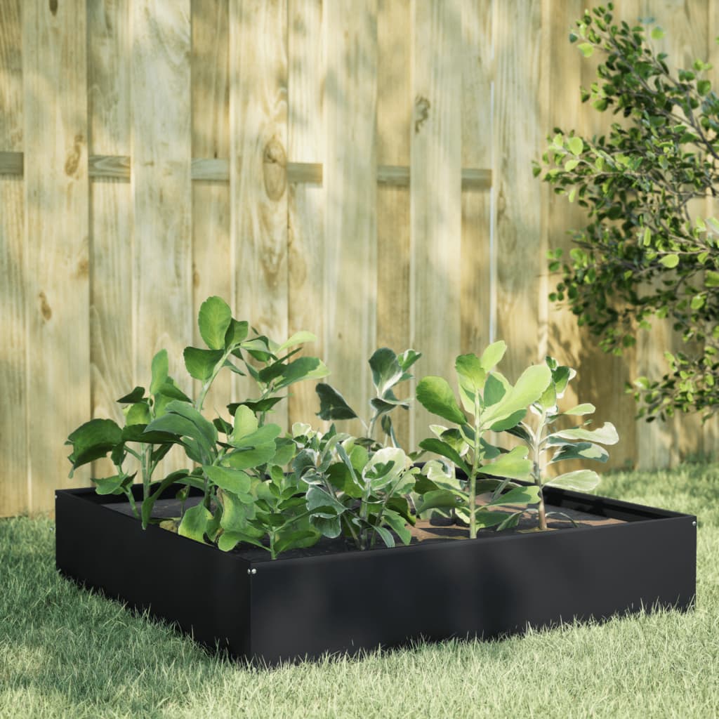 vidaXL Garden Raised Bed Black 100x100x33.5 cm Steel