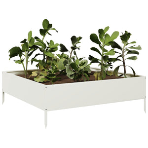 vidaXL Garden Raised Bed White 100x100x33.5 cm Steel