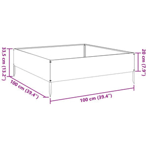 vidaXL Garden Raised Bed White 100x100x33.5 cm Steel